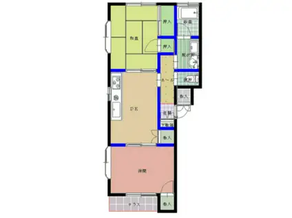 パレスフラワー湖月(2DK/2階)の間取り写真