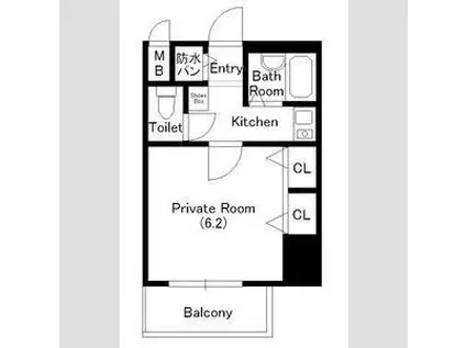 パラシオ塚本III(1K/3階)の間取り写真