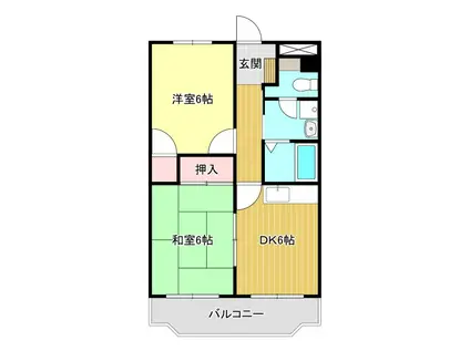 ファミールひろの(2DK/1階)の間取り写真