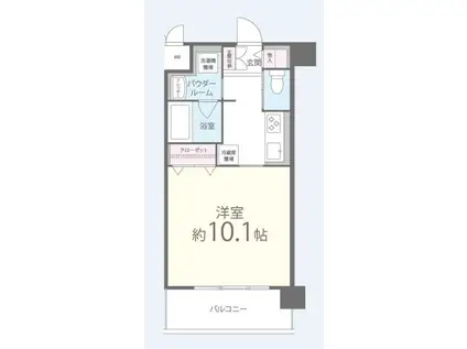 スクウェア J(1K/6階)の間取り写真