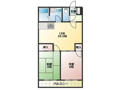 VILLA COURT(2LDK/4階)の間取り写真