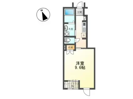 ウィステリア・I(1K/1階)の間取り写真