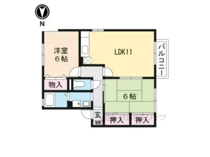 コーポはおりや(2LDK/2階)の間取り写真