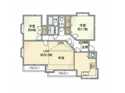代沢戸建(2LDK/2階)の間取り写真