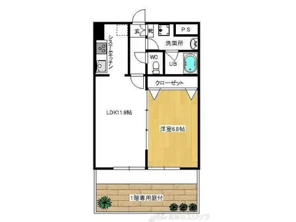 ヴィーブル(1LDK/1階)の間取り写真