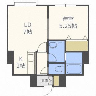 ブルークリスタル66(1LDK/2階)の間取り写真