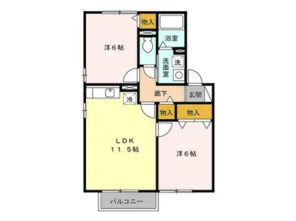 コイノールB(2LDK/2階)の間取り写真