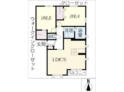 LAPAGE(2LDK/2階)の間取り写真