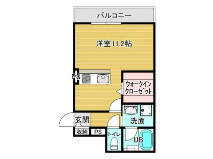 イストワール船町 II号館(ワンルーム/1階)の間取り写真