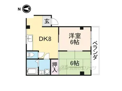 筒井マンション(2LDK/3階)の間取り写真