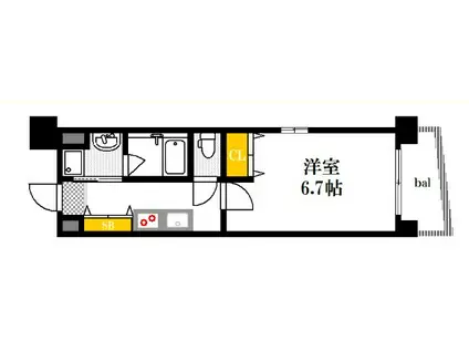 ISI BLDG FUNAIRI(1K/8階)の間取り写真