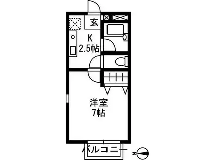 メゾン町田(1K/1階)の間取り写真