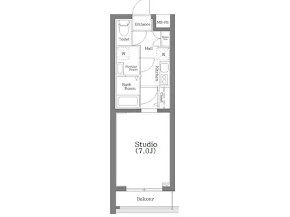 ビィ・フォルマ多摩川(1K/3階)の間取り写真