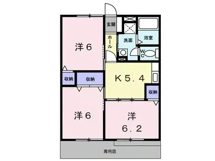 ＪＲ阪和線 紀伊駅 徒歩10分 2階建 築28年(3K/1階)の間取り写真