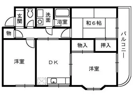 プレタメゾンF(3DK/3階)の間取り写真