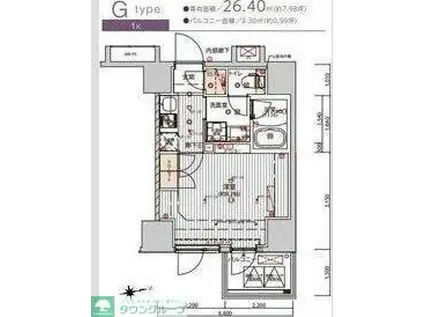 プレシャスハーモニー八王子(1K/4階)の間取り写真