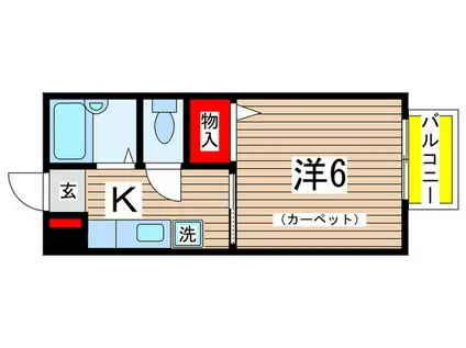 ハウスウステリアE(1K/1階)の間取り写真