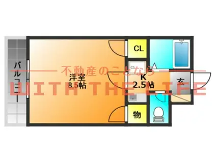 ヴィラージュI(1K/3階)の間取り写真