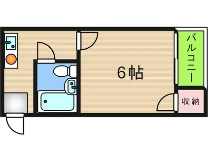 トミーズ玉出(1K/4階)の間取り写真