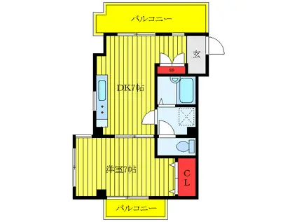 マウンパティ(1DK/4階)の間取り写真