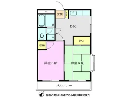 ハイツ本橋(2DK/2階)の間取り写真