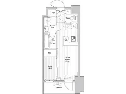 アジールコート蒲田(1DK/6階)の間取り写真