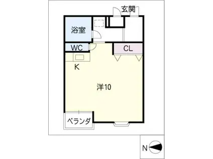 ハイライフ本山(ワンルーム/3階)の間取り写真