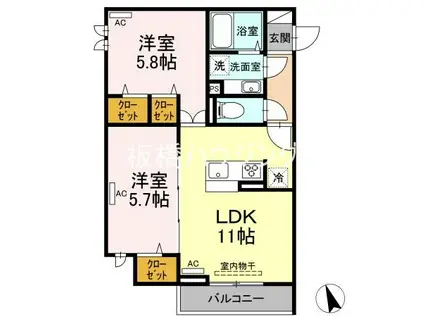 セジュール西台 7号棟(2LDK/3階)の間取り写真