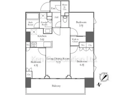 HARUMI FLAG PORT VILLAGE(3LDK/10階)の間取り写真