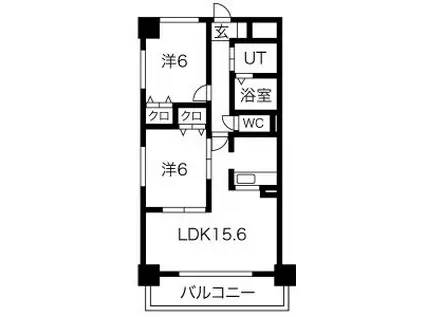 ペガサス34(2LDK/1階)の間取り写真