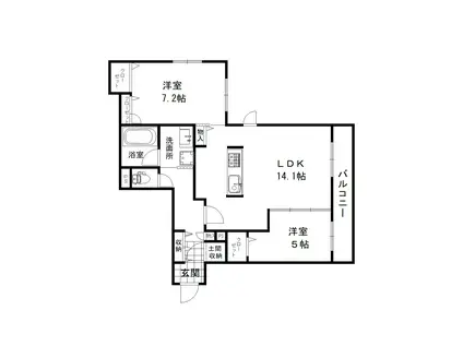 BRIGHT S6(2LDK/3階)の間取り写真