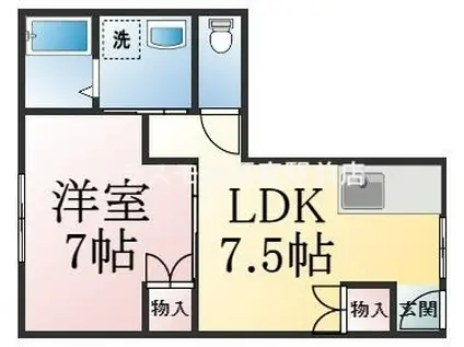 西原コーポ(1LDK/3階)の間取り写真