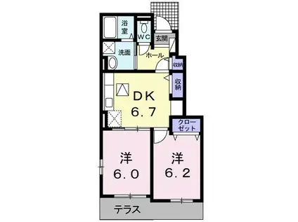 メゾンド ベル(2DK/1階)の間取り写真