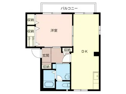 シャーメゾンA棟(1LDK/2階)の間取り写真