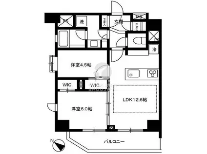アイディコート飯田橋(2LDK/3階)の間取り写真