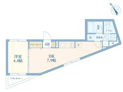 ARCO TERRACE(1DK/3階)の間取り写真