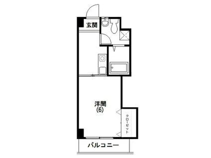 サンリバーハイツ(1K/4階)の間取り写真