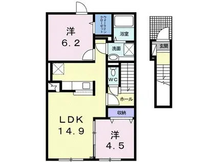 メゾン・フェリス(2LDK/2階)の間取り写真
