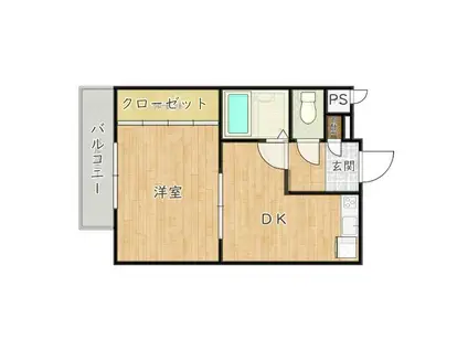 メゾン・エスト(1DK/1階)の間取り写真
