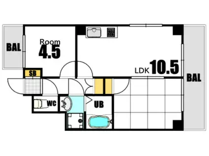 ハーモニー白島(2LDK/3階)の間取り写真