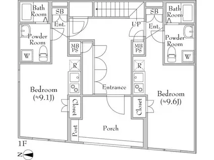 RAMII上池台(ワンルーム/1階)の間取り写真