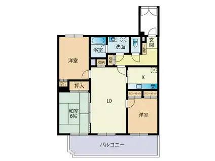 グランアバンセ福重 902(3LDK/9階)の間取り写真
