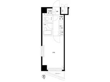 ルーブル浜田山(1K/4階)の間取り写真