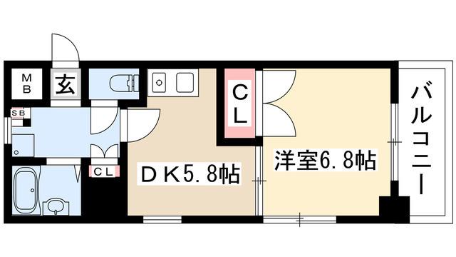 シャンポール大須(1DK/2階)の間取り写真