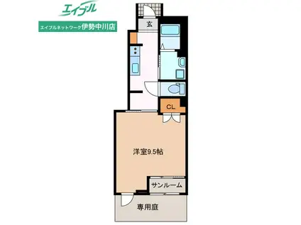 レインボーヒルズ ネクスト(1K/1階)の間取り写真