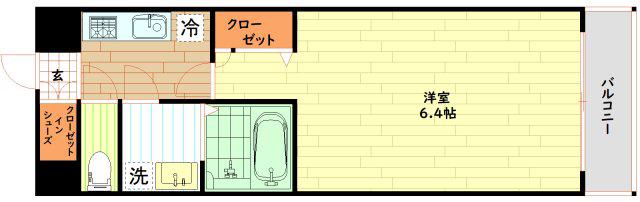 レオンコンフォート九条アルバ(1K/8階)の間取り写真