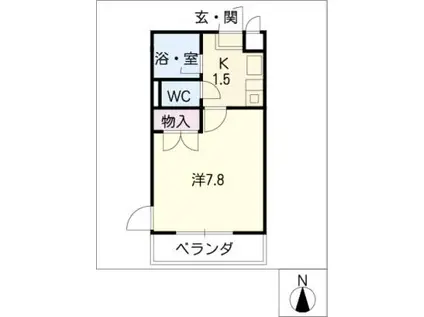 LIBERTY穂積(1K/3階)の間取り写真