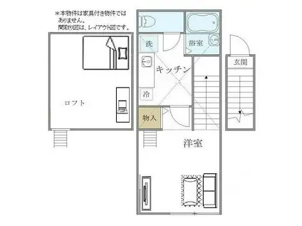 テラス学芸大(1K/2階)の間取り写真