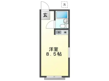 ハシモトハイツ(ワンルーム/1階)の間取り写真