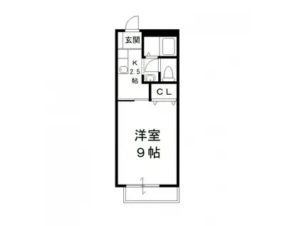 エクシートM(1K/1階)の間取り写真